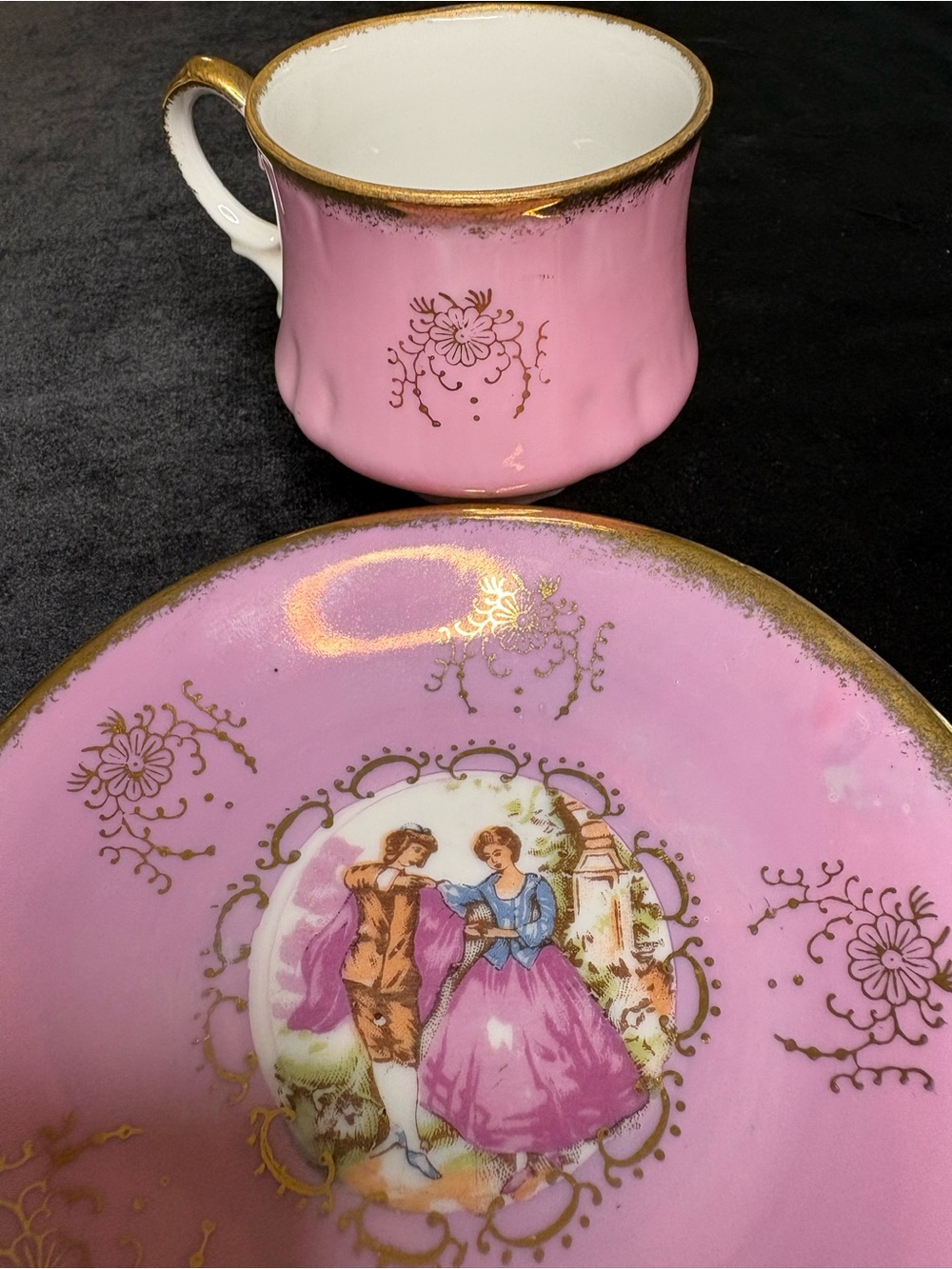 Vintage Lusterware Porcelain Demitasse Cup And Saucer - Picture 5 of 6